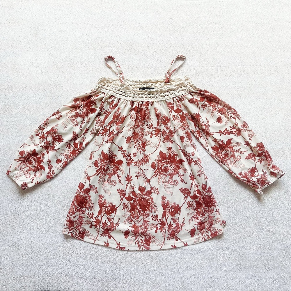 Lacy Boho Cold-Shoulder Top
